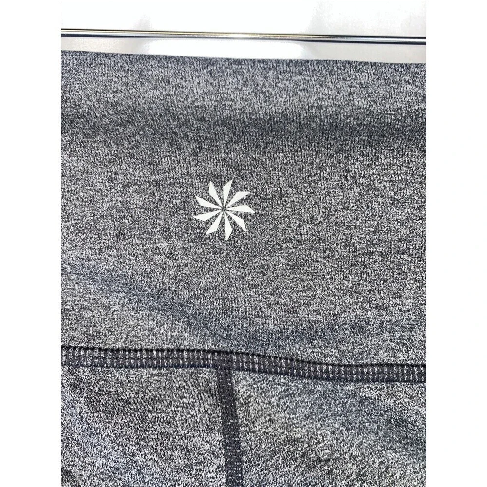 Athleta Heather Gray Cropped Leggings with Stitching Small